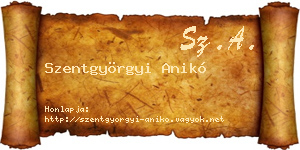 Szentgyörgyi Anikó névjegykártya